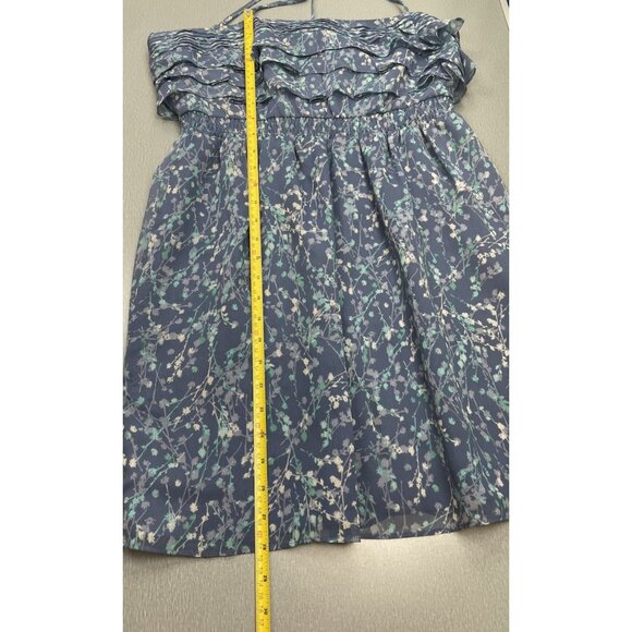 Lauren Conrad Dress Women's Size 12 Blue Floral Sleeveless Ruffle Short Sundress - Picture 9 of 16